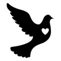 Dove with heart icon Royalty Free Stock Photo