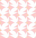 Dove holding star. Flat style vector seamless pattern with white