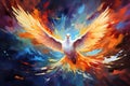 Dove holy spirit fly. Generate Ai Royalty Free Stock Photo