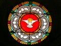 Dove, Holy Spirit - Stained Glass in Antibes Church Royalty Free Stock Photo