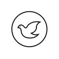 Dove icon. Outline illustration of dove vector icon for web