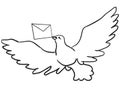 Dove with a letter Royalty Free Stock Photo