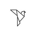 Dove origami line icon