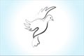 Dove of peace bird flying on the sky logo