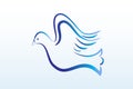 Dove of peace flying icon logo Royalty Free Stock Photo