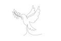 Dove of peace illustration continuous line drawing. Flying bird. Peace concept. Vector illustration Royalty Free Stock Photo