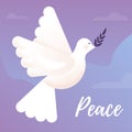 Dove of peace illustration. Flying bird. Peace concept. Christmas Dove. Royalty Free Stock Photo