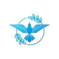 Dove Of Peace. Illustration of flying Dove holding an olive branch symbolizing peace on earth Royalty Free Stock Photo