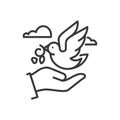 Dove of peace - line design single isolated icon