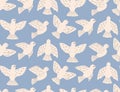 Dove of peace seamless pattern. International Day of Peace. Peace and love, freedom, no war concept. Pacifism symbol