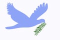 Dove of peace with twig