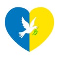 Dove of peace on ukraine colors