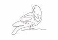 Dove or pigeon bird continuous one line drawing minimalism style. Vector hand drawn sketch animal birds design