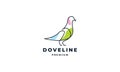 Dove or pigeon line abstract logo vector illustration design Royalty Free Stock Photo