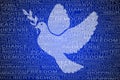 Dove shape for human rights with symbolic words