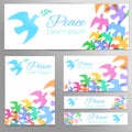 Dove silhouette. Logo, poster, banner template. Royalty Free Stock Photo