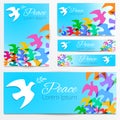 Dove silhouette. Logo, poster, banner template. Royalty Free Stock Photo