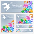 Dove silhouette. Logo, poster, banner template. Royalty Free Stock Photo