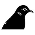 Dove black icon on white background. Pigeon silhouette Royalty Free Stock Photo