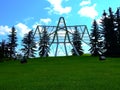 The Dove of Peace structure in the River Valley Park, Edmonton, Alberta, Canada.