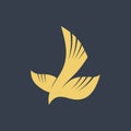 The dove is a symbol of peace, meekness and the Spirit of God. Bird logo Royalty Free Stock Photo