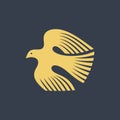 The dove is a symbol of peace, meekness and the Spirit of God. Bird logo Royalty Free Stock Photo