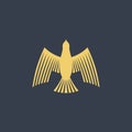 The dove is a symbol of peace, meekness and the Spirit of God. Bird logo Royalty Free Stock Photo