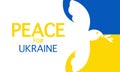 Dove and Ukraine flag in flat design in Peace for Ukraine concept illustration