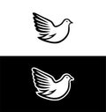 Dove vector emblem illustration isolated Royalty Free Stock Photo