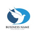 Dove vector logo design symbol of peace and humanity