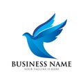 Dove vector logo design symbol of peace and humanity Royalty Free Stock Photo