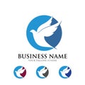 Dove vector logo design symbol of peace and humanity Royalty Free Stock Photo