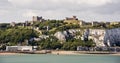 Dover Castle and white cliffs Royalty Free Stock Photo