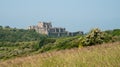 Dover Castle from white cliffs , Southeast England Kent United Kingdom Royalty Free Stock Photo
