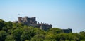 Dover Castle from white cliffs , Southeast England Kent United Kingdom Royalty Free Stock Photo