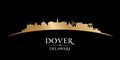 Dover Delaware city silhouette black background
