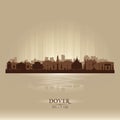 Dover Delaware city skyline vector silhouette