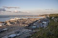 Dover/England - June 12, 2011: First ferries leaving Dover in the morning.