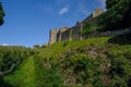 Dover, Kent, UK - August 18, 2017: Dover castle wall fortification from the outside.