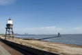 Dovercourt Lighthouses with Harwich in the background Royalty Free Stock Photo