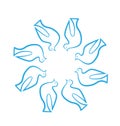 Doves in a circle group vector icon Royalty Free Stock Photo