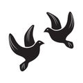 Doves flying. Vector illustration decorative background design