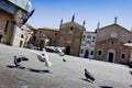 Doves in front of Basilica of Saint Anthony