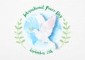 Card and poster campaign of International Peace Day in paper cut style