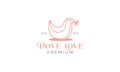 Doves or pigeon bird minimalist line logo design modern