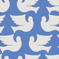 Doves and pigeons seamless pattern