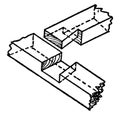 Dovetail Halving, vintage illustration