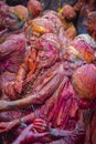 Dovotees singing Bhajan at Nandgaon Temple Samaj during Holi Festival,UttarPradesh,India Royalty Free Stock Photo