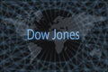 Dow Jones Global stock market index. With a dark background and a world map. Graphic concept for your design