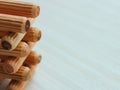 Dowel design close up texture blurred Royalty Free Stock Photo